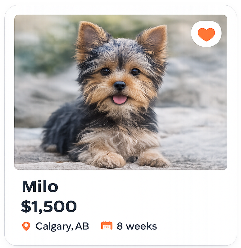 dog breeders platform canada app puppy listings
