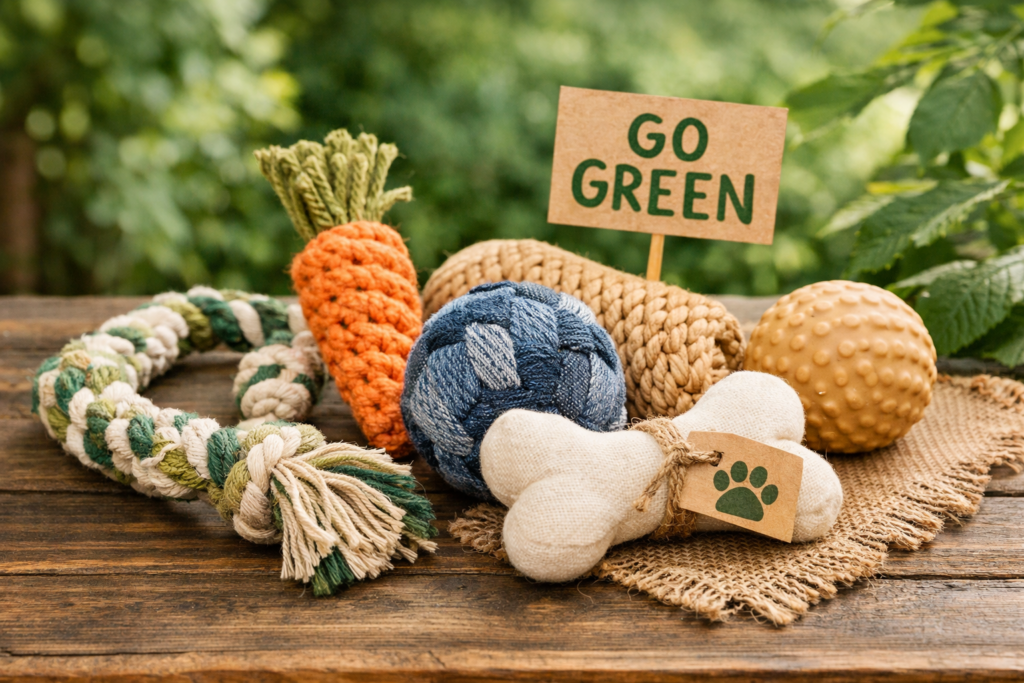 eco friendly dog toys made from hemp rope cotton and natural materials