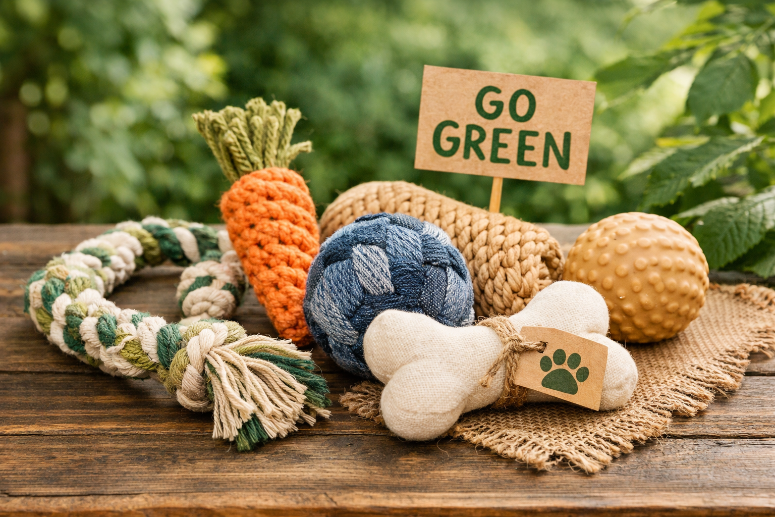 eco friendly dog toys made from hemp rope cotton and natural materials