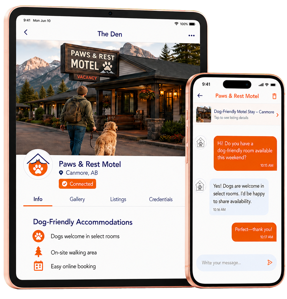 advertise-dog-friendly-motel-ipad-chat-phone